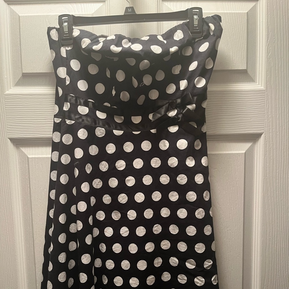 Black and white polka dot vintage pinup dress